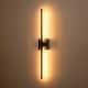 preview thumbnail 28 of 119, 1-Light Black/ Gold/ Nickel Modern Long Linear Strip Wall Sconce Dimmable LED Bathroom Vanity Light