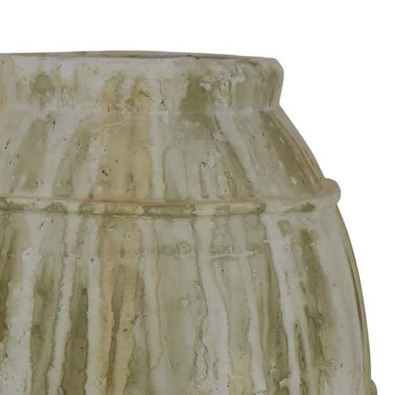 Sye Garden Planter, 29 Inch Tall Round Pot, Earthy Beige Terracotta