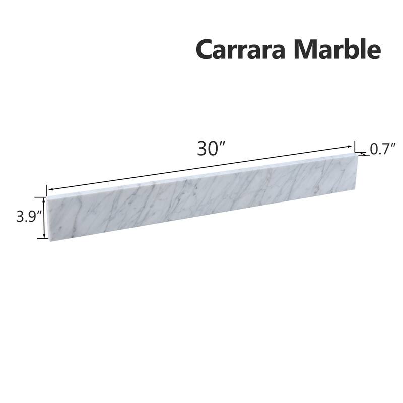PROOX Carrara Marble Stone Vanity Top Backsplash Sidesplash in White