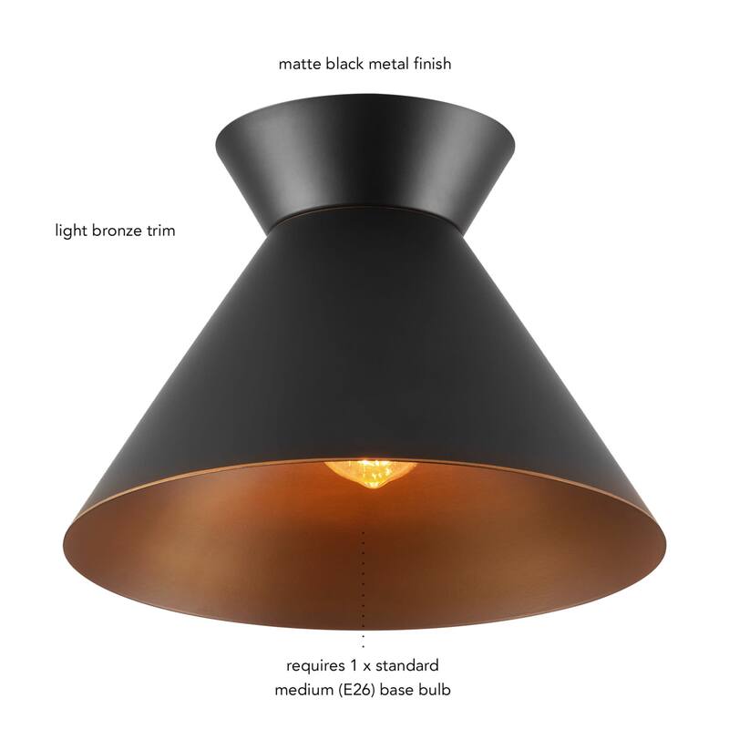 Globe Electric 91010462 12" Wide Flush Mount Ceiling Fixture with