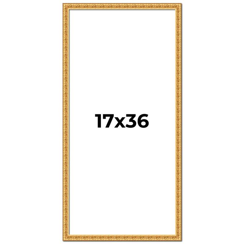 17x36 Frame Gold Real Wood Picture Frame Width 1 inches | Interior