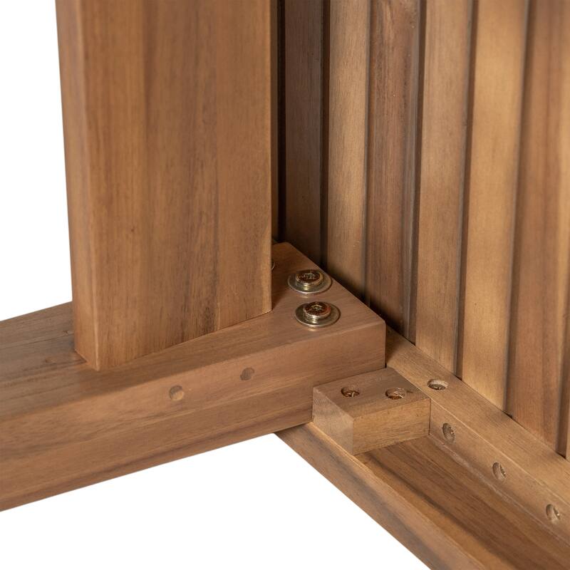 Roomfitters 69-Inch Outdoor Dining Table, Acacia Wood Slatted Top for Patio or Garden, Sturdy Finish