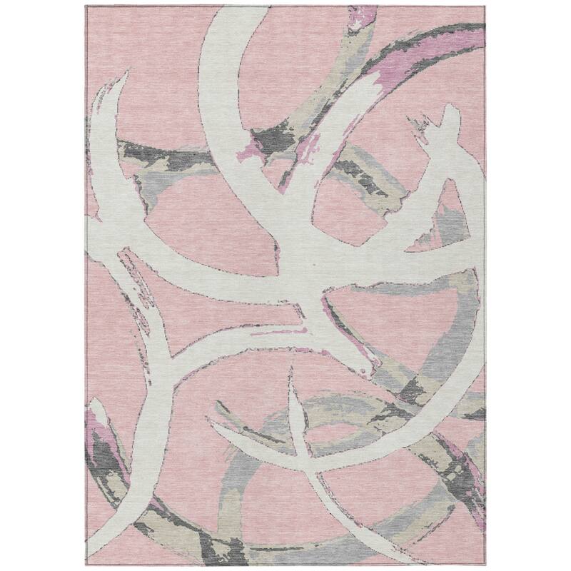 HomeRoots Abstract Transitional Rectangle Outdoor Rug