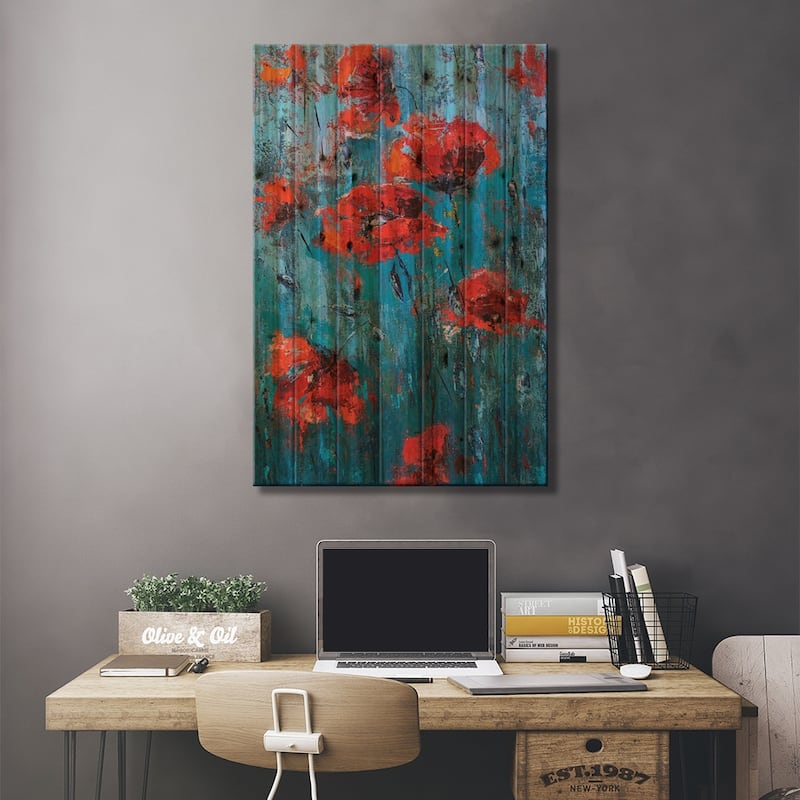 Poppyseed II Print On Wood by Olena Bogatska - Multi-Color