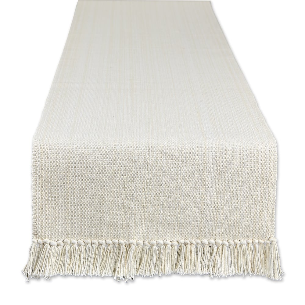 DII Variegated Taupe Fringe Table Runner 13x72