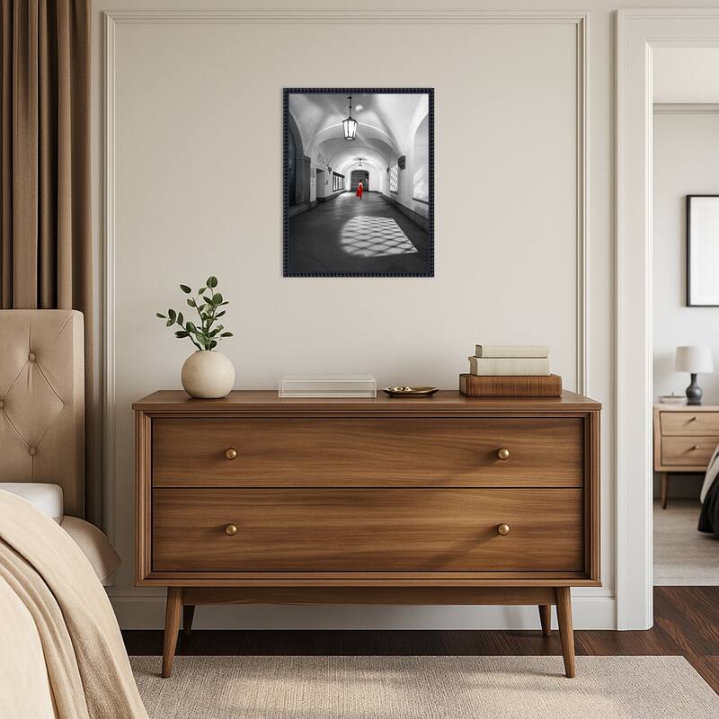 Shadows and a Red Dress by Patty Rong Zhang Framed Canvas Wall Art Print