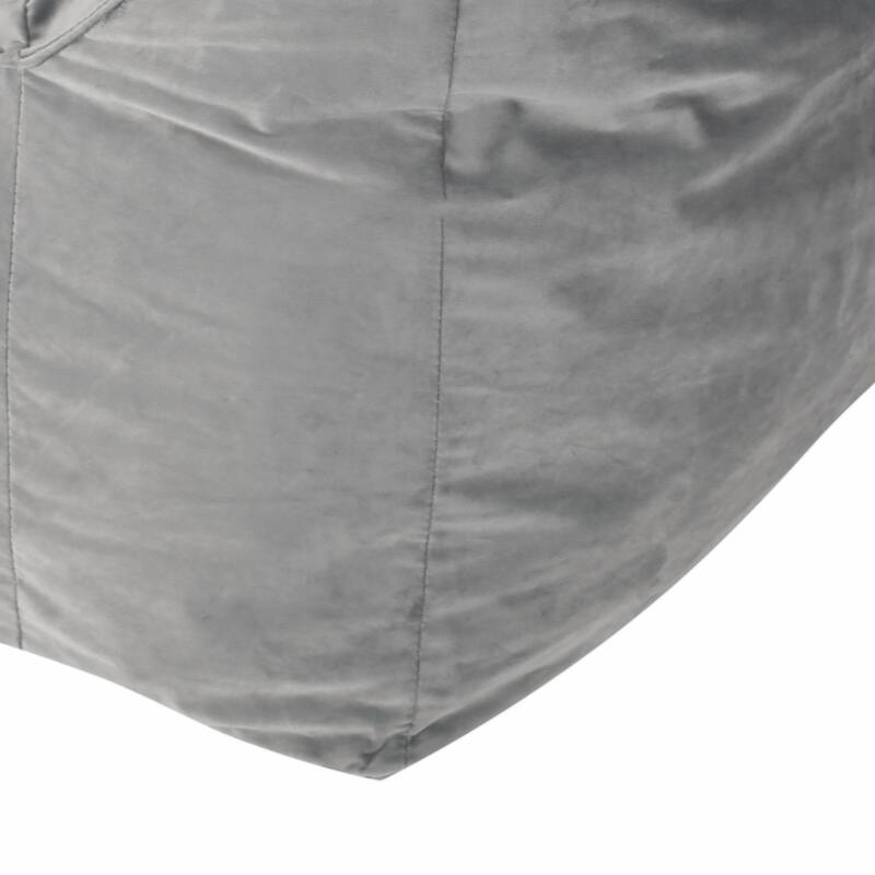 Allea Velveteen Bean Bag Chair with Armrests