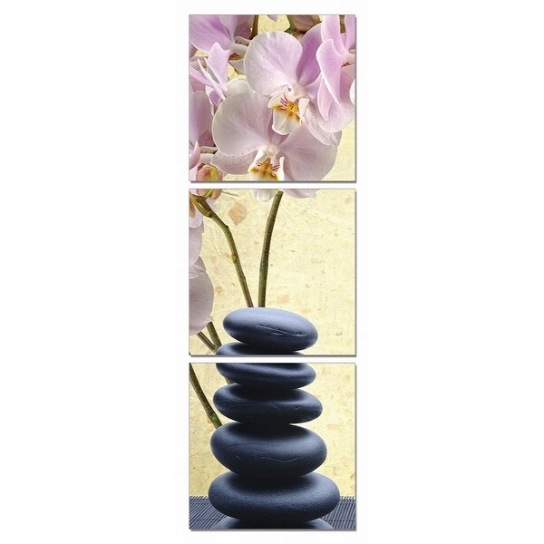 Yoga Stones 3-Panel Photo On Canvas
