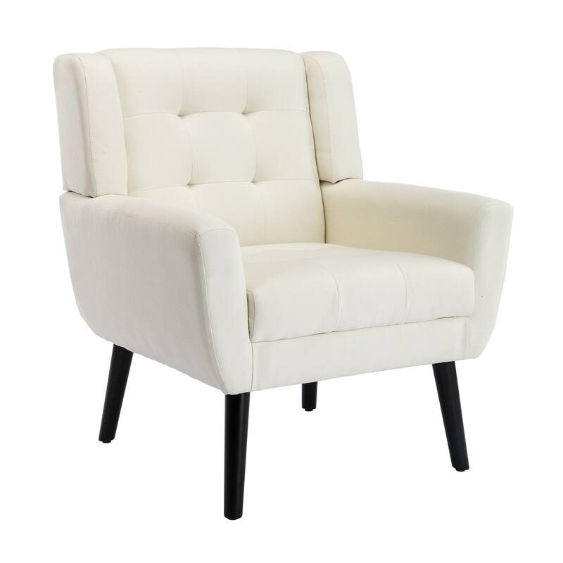 Modern Soft Velvet Armchair, Ergonomics Accent Chair W/Curved Back, Upholstered Single Sofa With 250 Lbs Weight Capacity