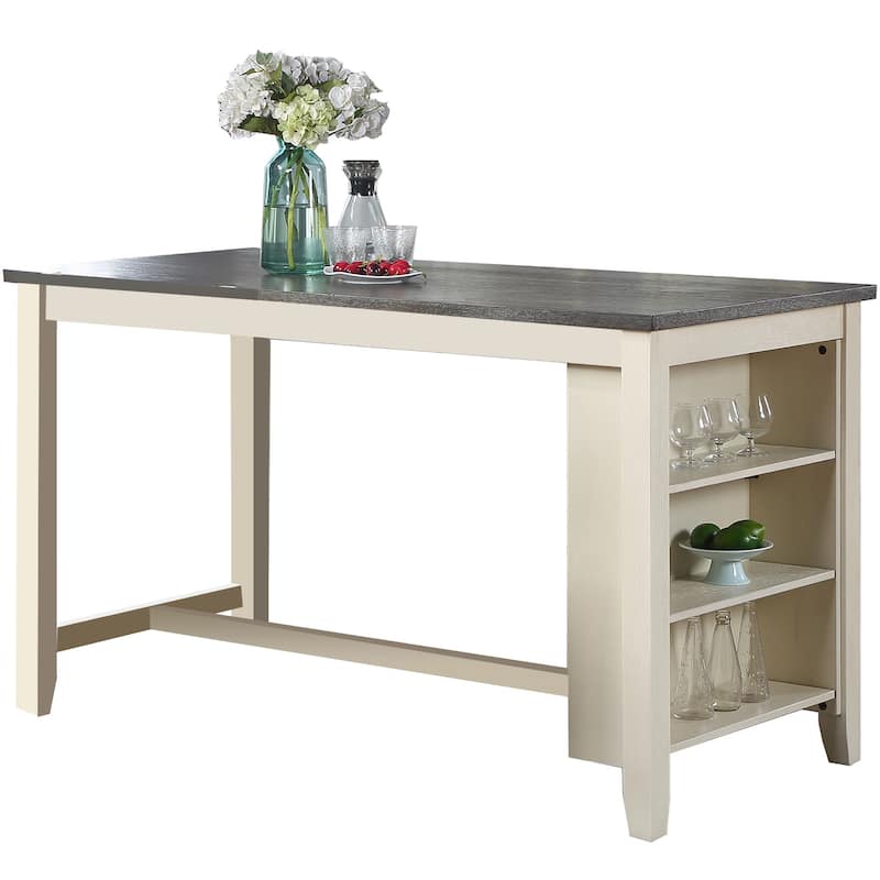 Rectangle Counter Height Dining Table in Grey and White - Grey/White