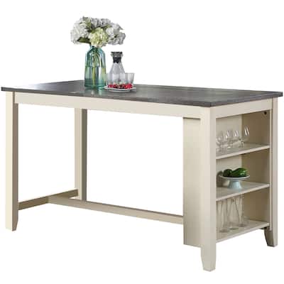 Rectangle Counter Height Dining Table in Grey and White - Grey/White