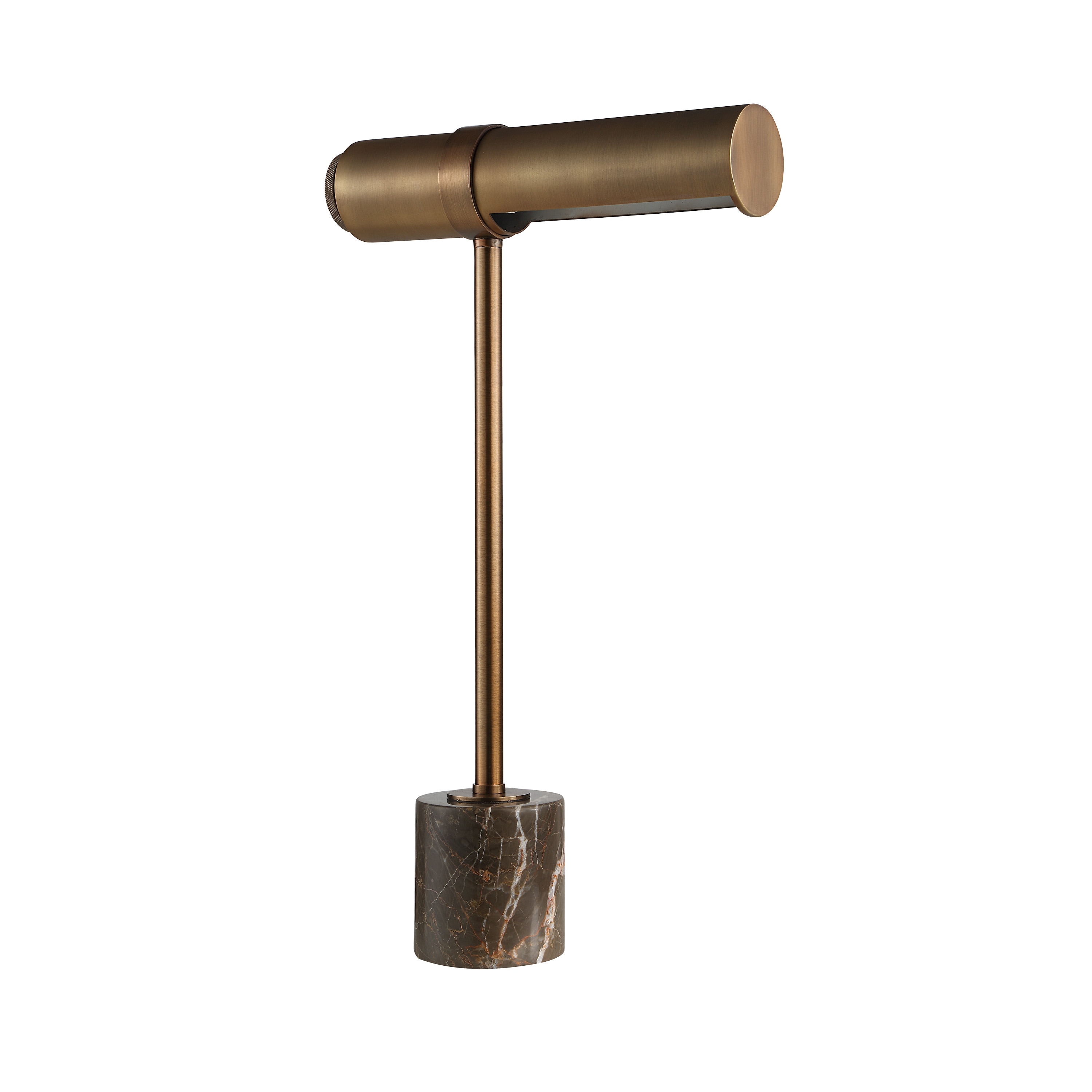 Renwil Gusle 21.5" Tall Dark Antique Brushed Bronze Iron Table Lamp with Tube Iron Shade