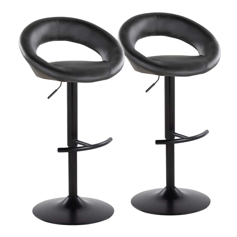 Silver Orchid Poppy Adjustable Bar Stool with Rounded T Footrest (Set of 2)