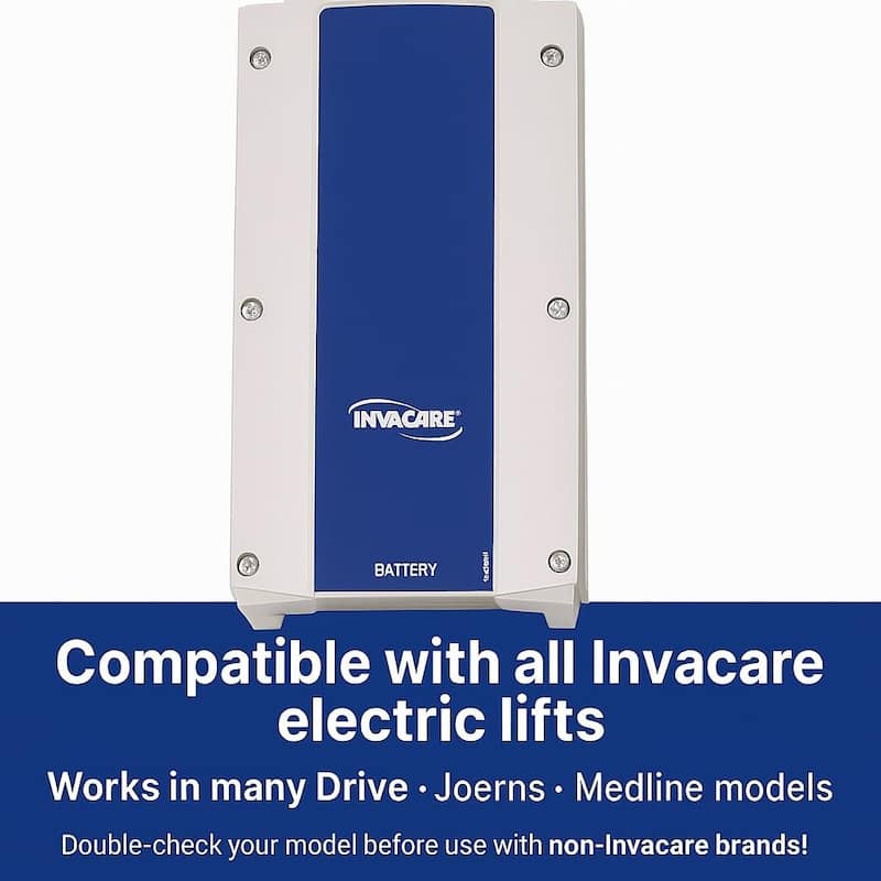 Invacare 24V Quick-Release Rechargeable Battery Pack – Fits All Reliant Electric Patient Lifts