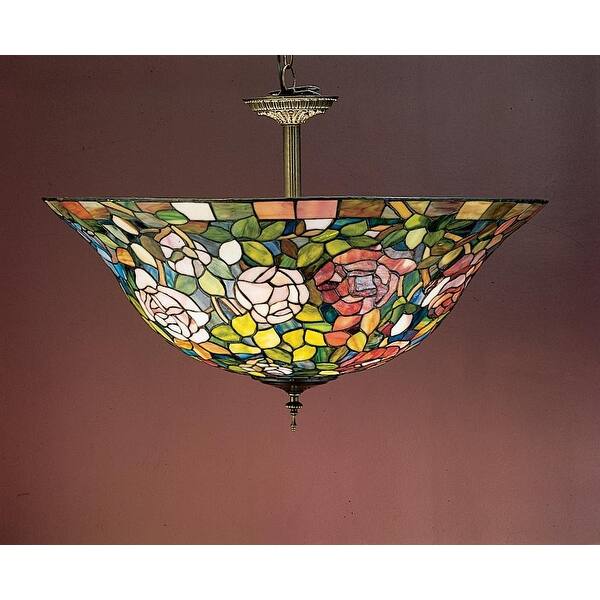 20 Inch W Tiffany Rosebush Semi Flushmount Ceiling Lighting Overstock 14020024