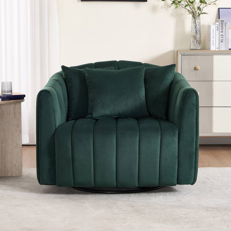40.4"W Modern Swivel Accent Chair,Swivel Single Sofa Chair with Ottoman