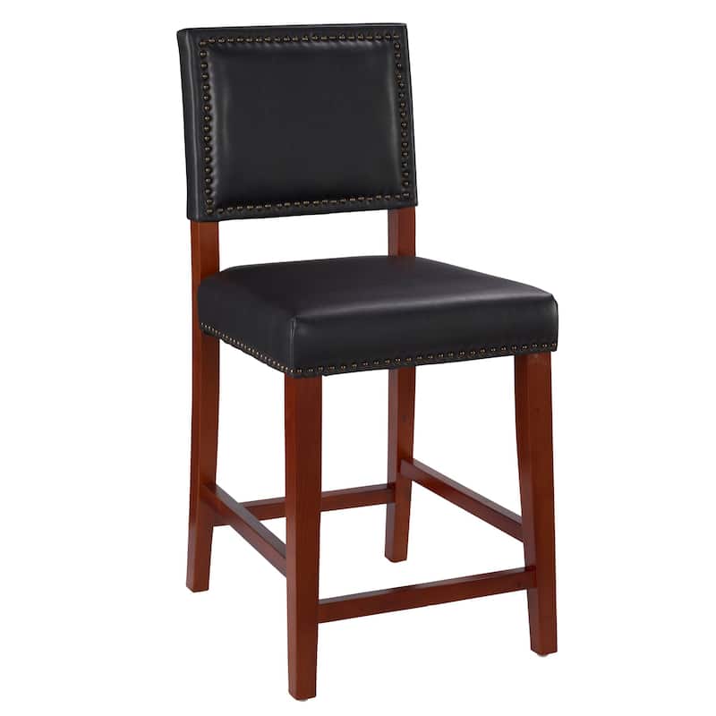 Linon Durlesti 24-inch Black Faux Leather Counter Stool - Black