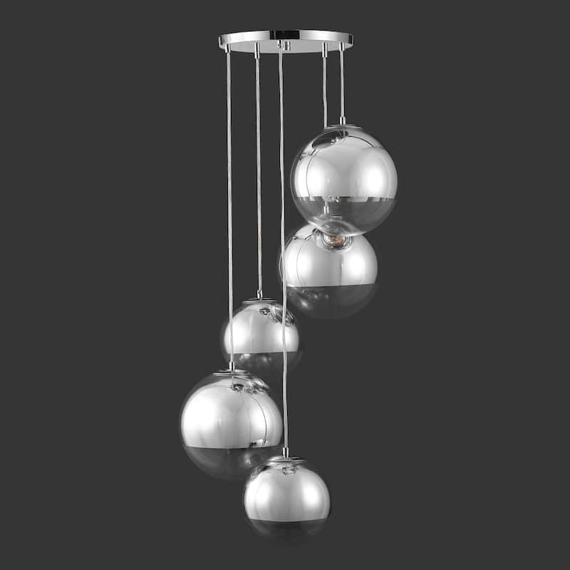 SAFAVIEH Couture Skylina Metal 5 Light Chandelier - 21"W x 21"D x 51"H