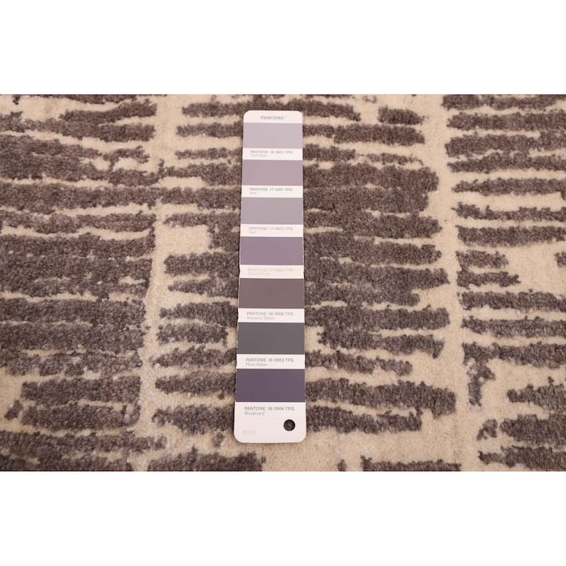 ECARPETGALLERY Hand Loomed Elysian Dark Grey Wool Rug - 8'1 x 10'1