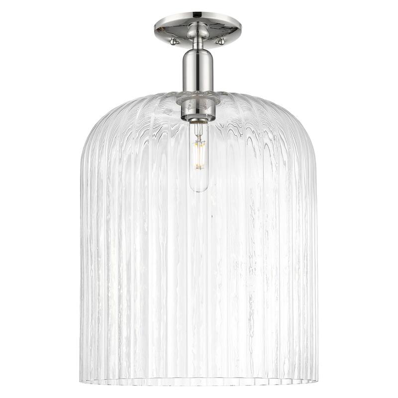 Innovations Lighting 716-1C-G559-12CL Bridal Veil 12" Wide Semi-Flush - Polished Nickel