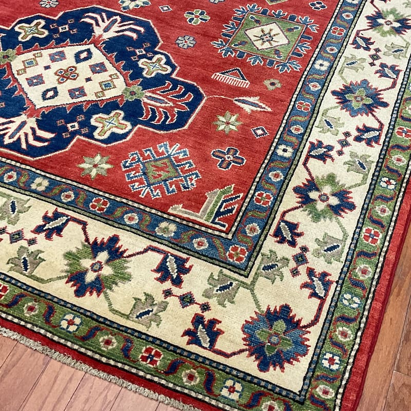 HERAT ORIENTAL Handmade Kazak Wool Rug - 6'3" x 9'5"
