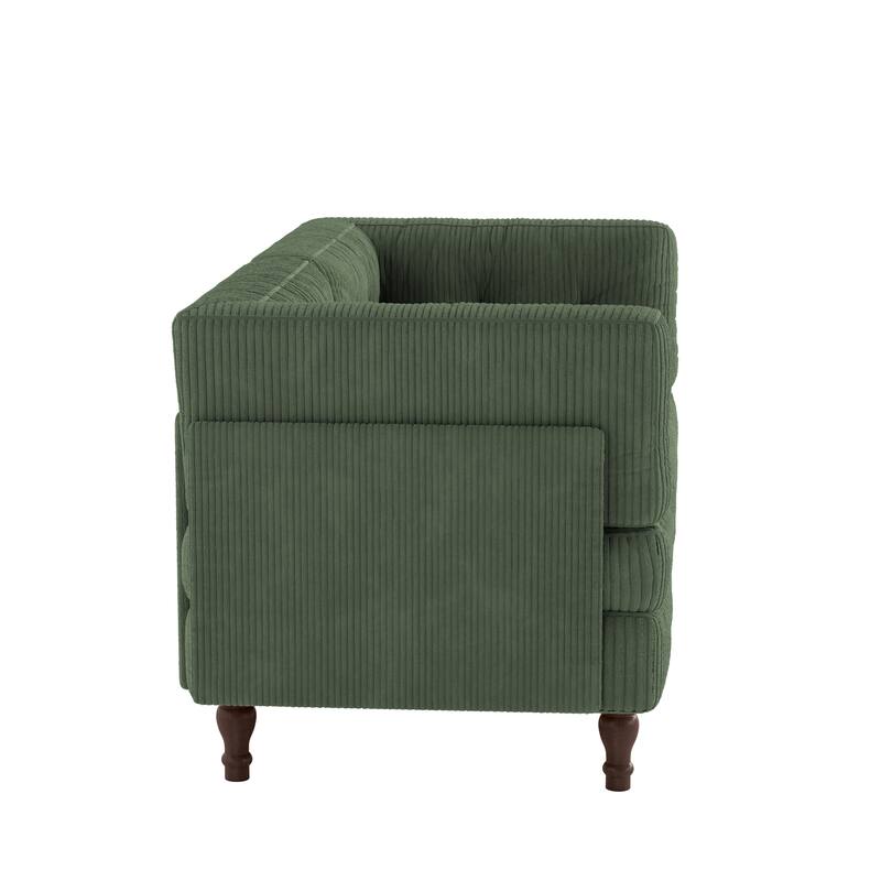 Modular Corduroy Corner Sectional Sofa Couch Set with Tufted Cushion