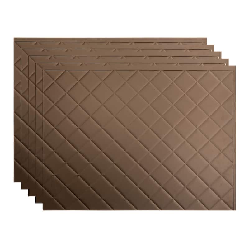 FASÄDE Quilted Decorative Vinyl Backsplash Panel - 5 Pack - Argent Bronze