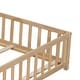 preview thumbnail 6 of 6, Beige Full Size Montessori Floor Platform Bed with Fence and Door for Kids, Made from Sturdy Wooden Bed Frame