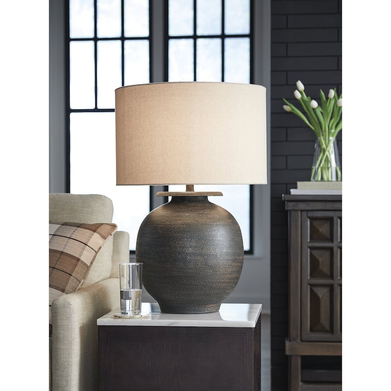 Signature Design by Ashley Carlenbury Brown Table Lamp - 19.25" W x 19.25" D x 29.25" H