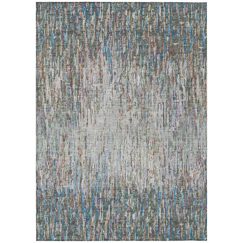 Machine Washable Indoor/ Outdoor Abstract Moxy Chantille Rug