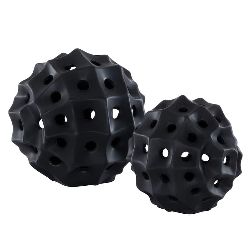 SAFAVIEH Home Ovis Ceramic Vase -Set of 2 - Black Matte