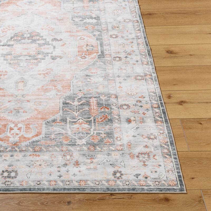 Livabliss Traditional Lavable Medallion Washable Area Rug