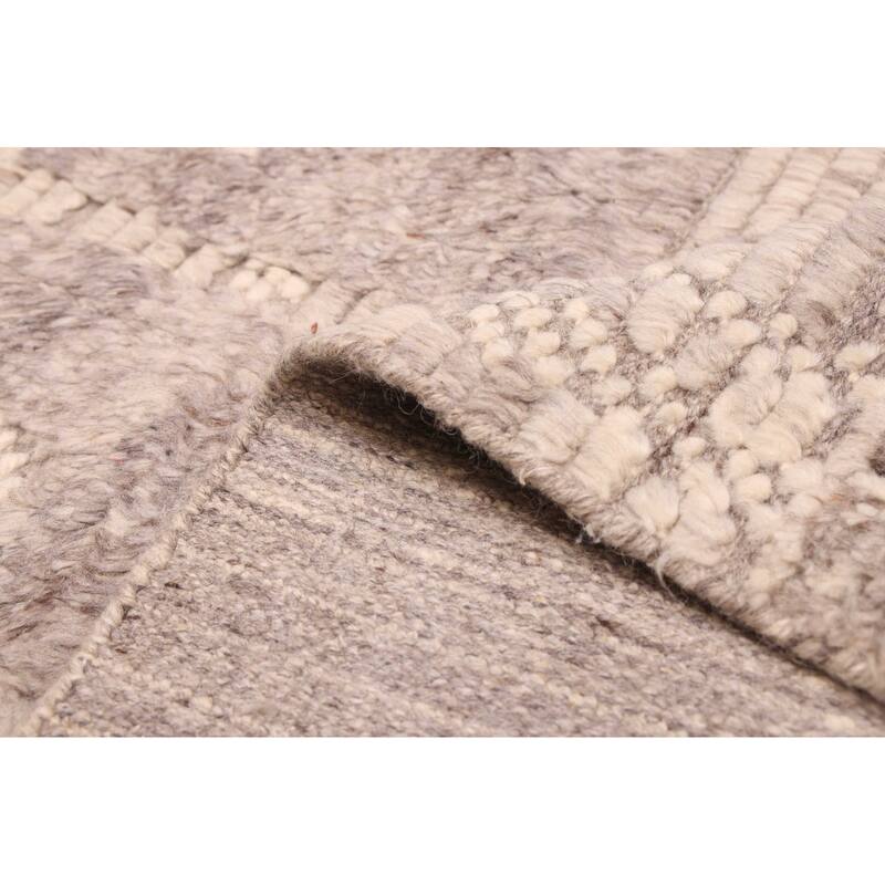 ECARPETGALLERY Hand-knotted Looma Light Grey Wool Rug - 7'10 x 9'11