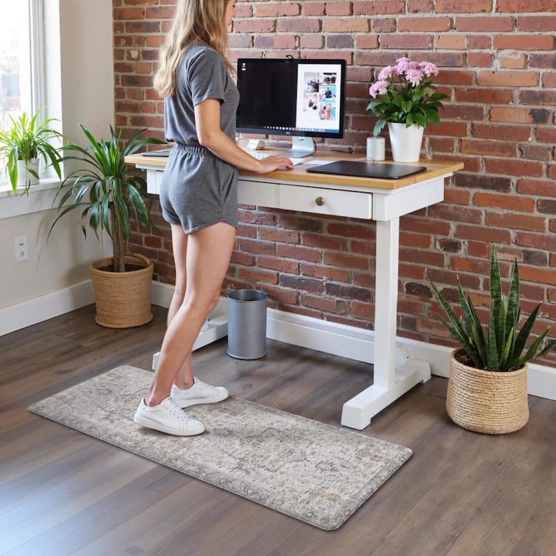 Mcow Harmony Multicolor Floral Boho Anti-Fatigue Memory Foam Kitchen Mat Set