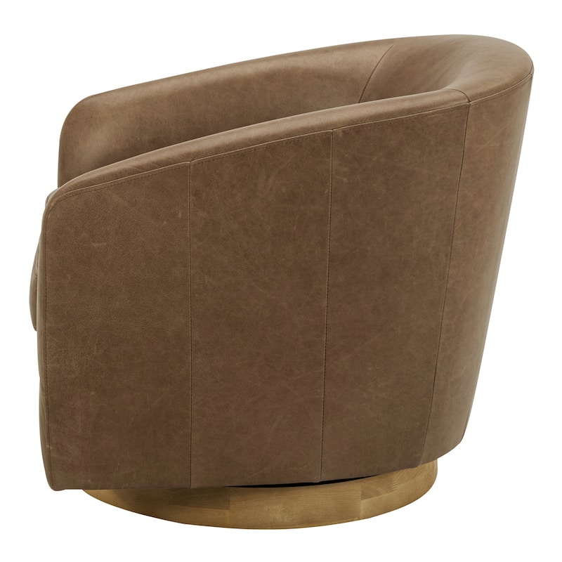 Aurelle Home Modern Upholsted Swivel Barrel Chair