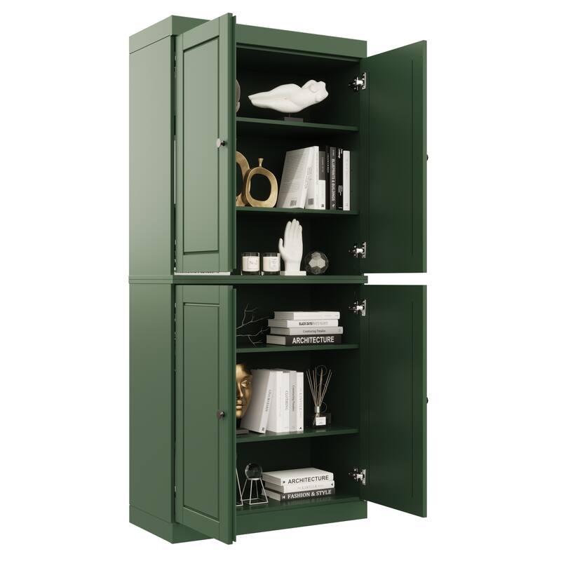 Palace Imports 100% Solid Wood 6-Shelf Bookcase with Solid Doors and Adjustable Shelves