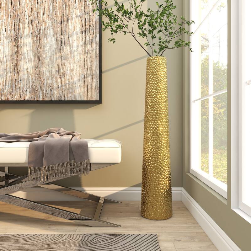 Minimalist Ceramic Modern Tall Vase with Bubble Texture - Silver, Black, Gold, White