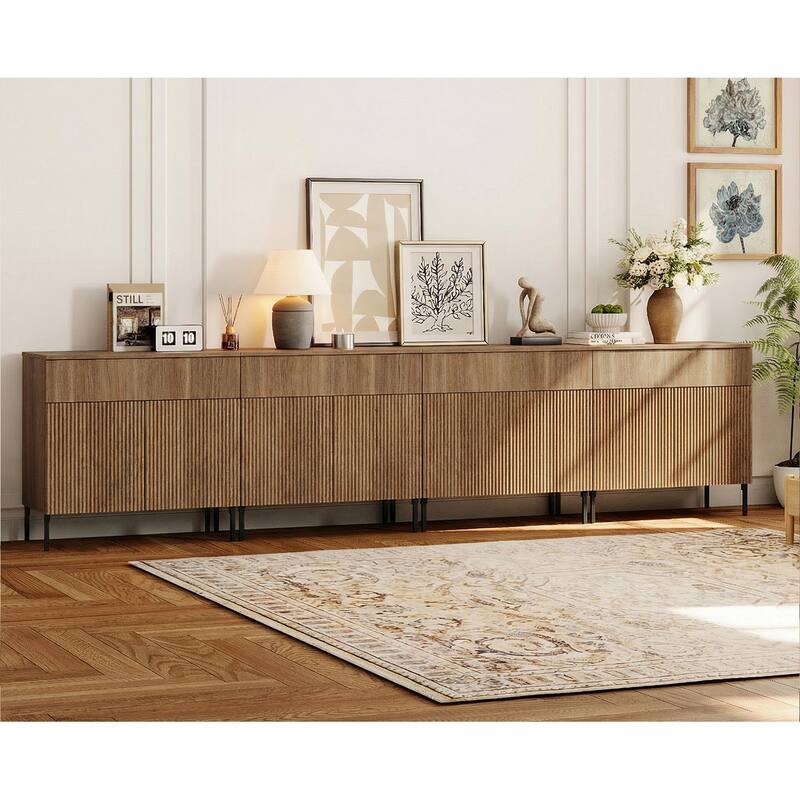 Modern Wood 31.5" Dresser With Reeded Design, Minimalist Dresser Organizer Storage