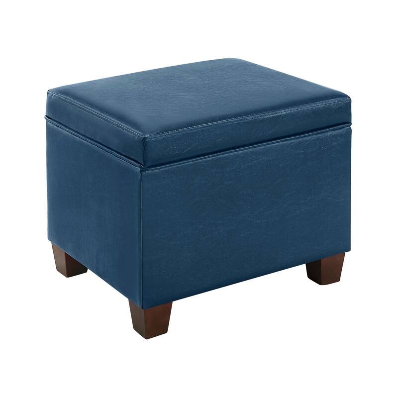 Convenience Concepts Madison Storage Ottoman - Royal Blue Vegan Leather