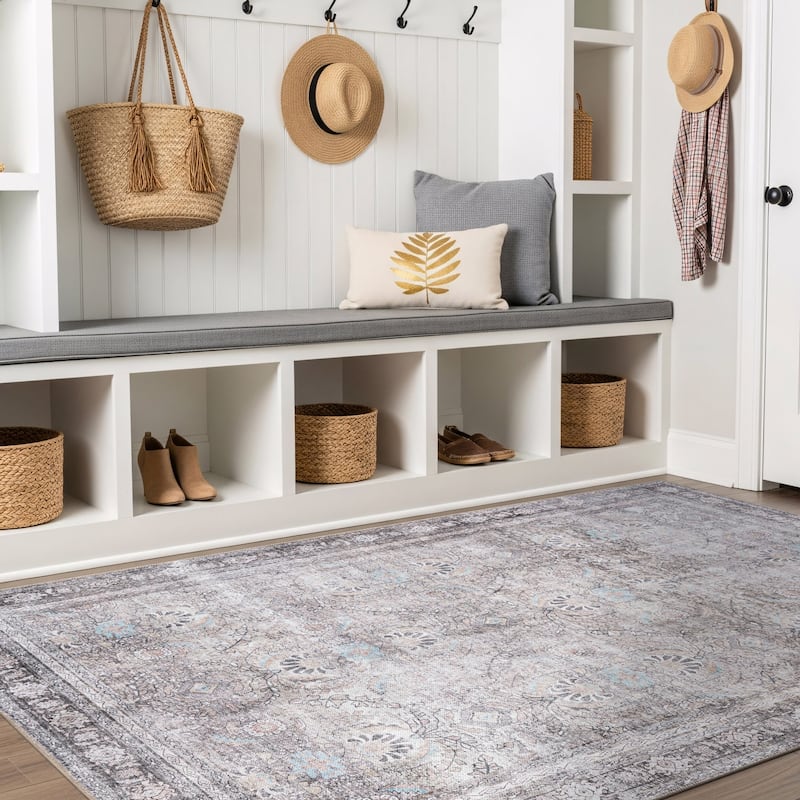 World Rug Gallery Vintage Inspired Machine Washable Non Slip Area Rug