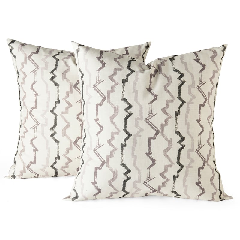 Exclusive Fabrics Printed Cotton Throw Pillow Covers 18 X 18 - Textured Decorative Pillow Covers (Set of 2)