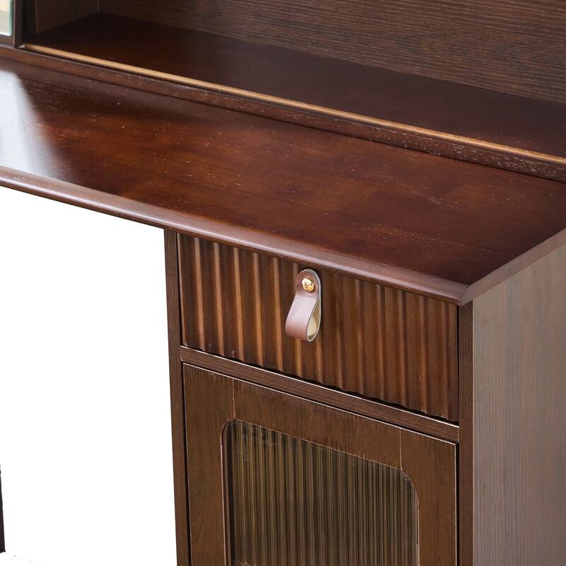 Makeup Vanity Desk with Chair and 3 Modes Adjustable Lighted Mirror