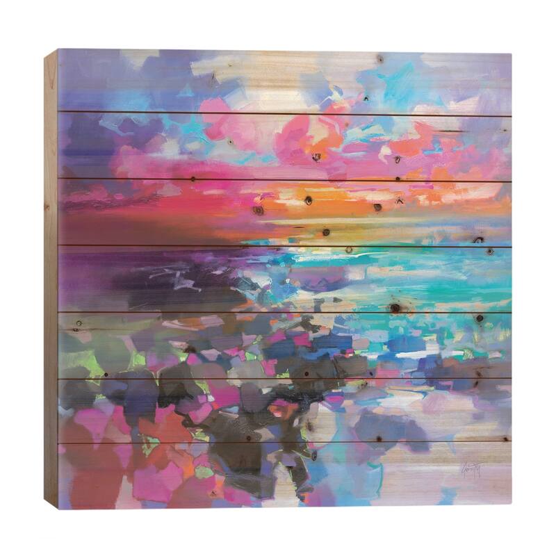 Barra Sunset Fragments Print On Wood by Scott Naismith - Multi-Color - 26x26x1.5