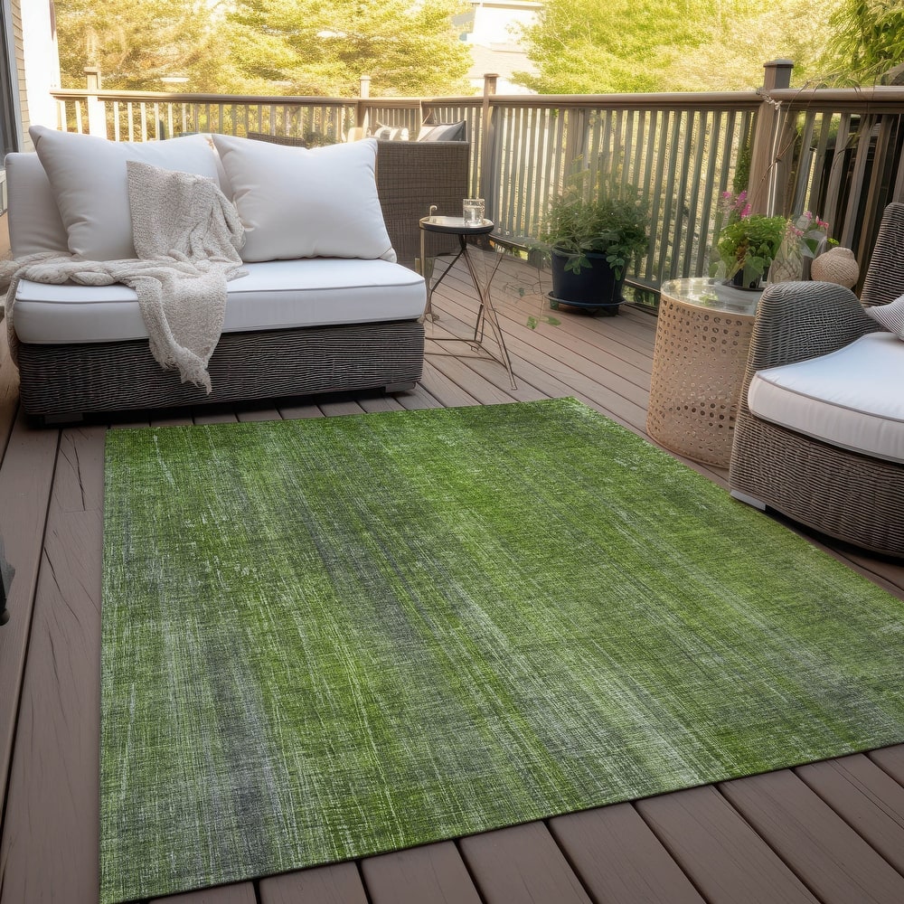 Machine Washable Indoor/ Outdoor Ombre Solid Chantille Rug