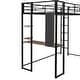 preview thumbnail 55 of 58, Twin Size Metal Loft Bed with Ladder, Fence, Shelves, and Desk