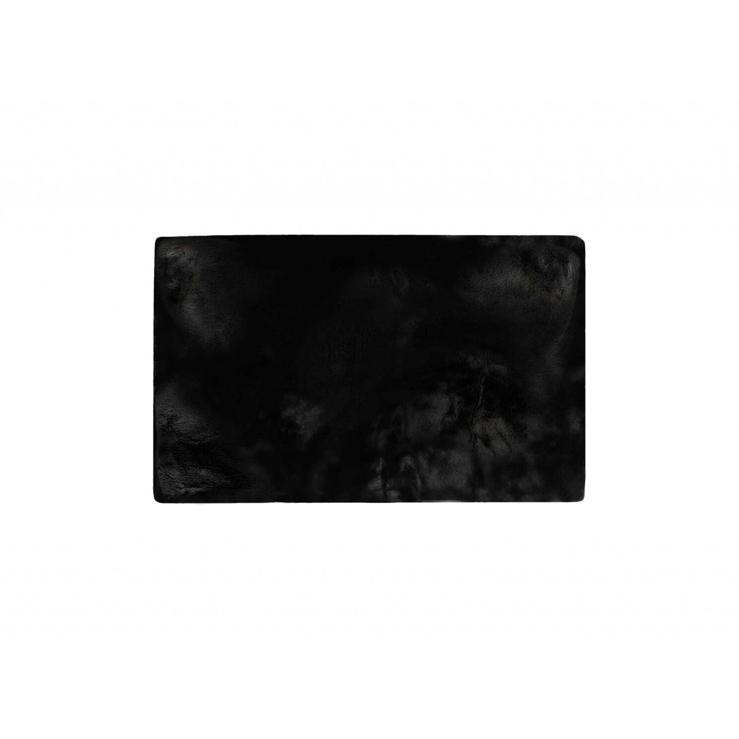 Luxe Faux Rabbit Fur Rectangular Rug 3' X 5' - Black Luxe Faux Rabbit Fur Rectangular Rug 3' X 5' - Black