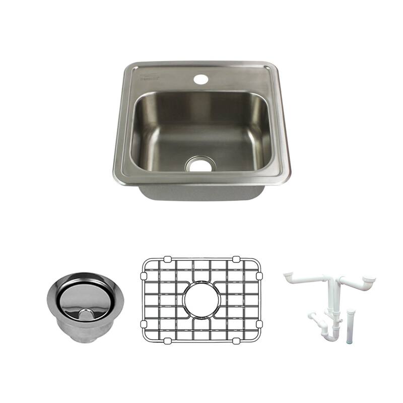 Transolid K-STSB15156-1 Select 15" Drop In Single Basin Stainless - Brushed Stainless Steel