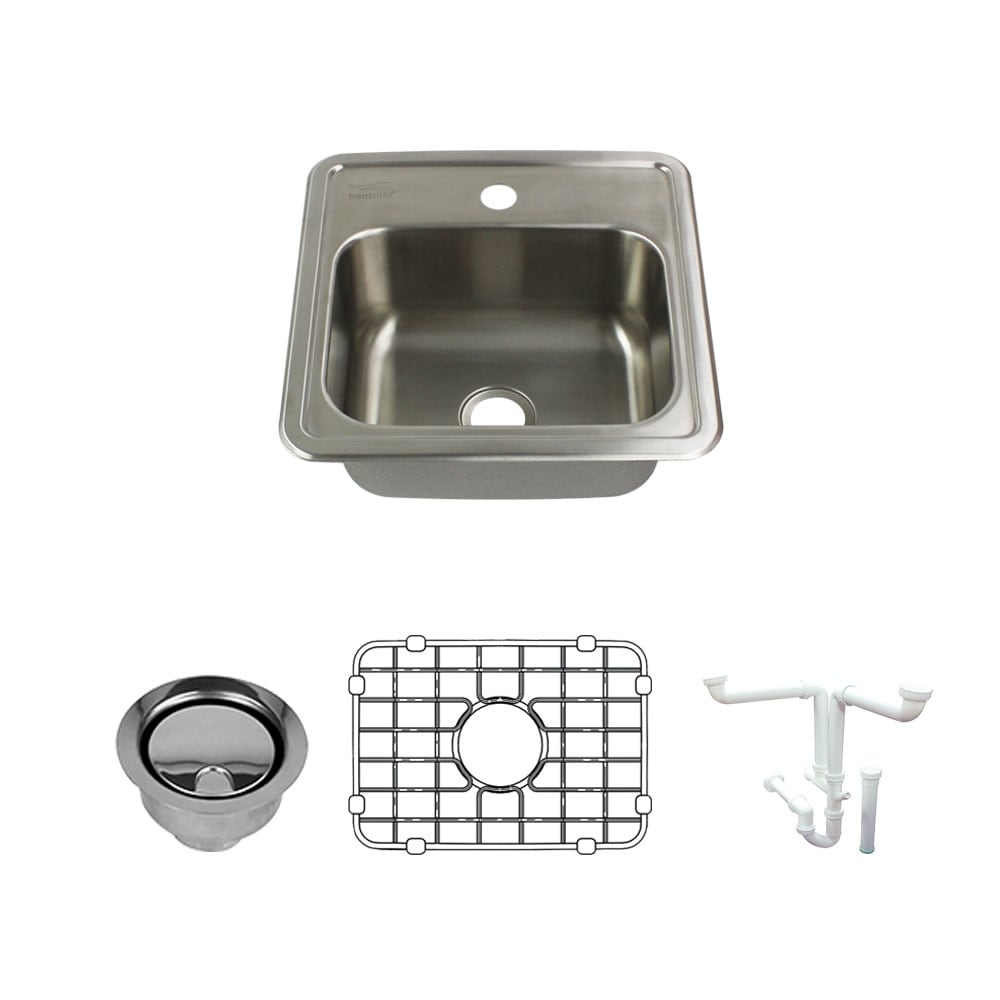 Transolid K-STSB15156-1 Select 15" Drop In Single Basin Stainless