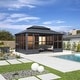 preview thumbnail 14 of 62, PURPLE LEAF Double Top Outdoor Sunroom Screen House Patio Hardtop Gazebo 12' x 16' - Grey