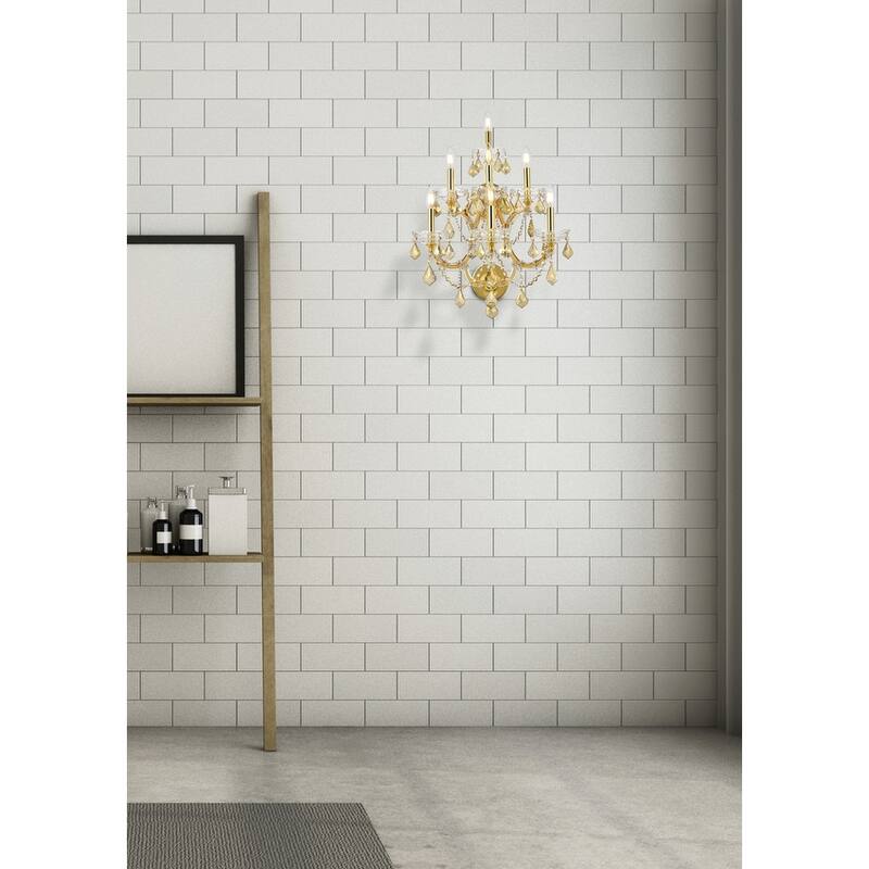 Fleur Illumination Collection Wall Sconce D:22in H:27in E:15.5in Lt:7 Gold Finish